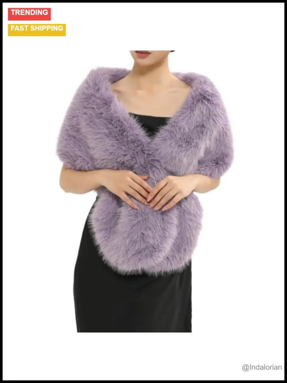 Faux Fur Scarf Shawl Wraps for Women Winter Coat Neck Shrug Warm 64in